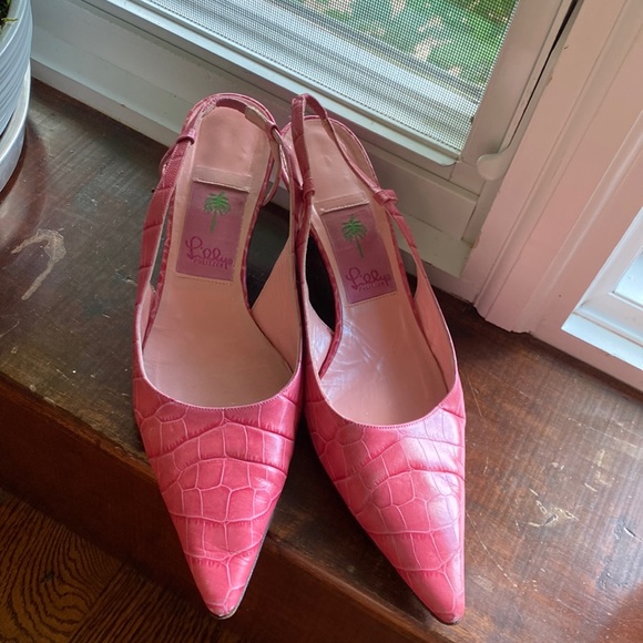 Lilly Pulitzer Shoes - Lilly Pulitzer Pink Alligator Heels